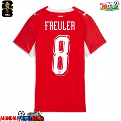 Camiseta Suiza Ruben Vargas #17 Primera Equipación Replica Mundial 2026 para mujer mangas cortas